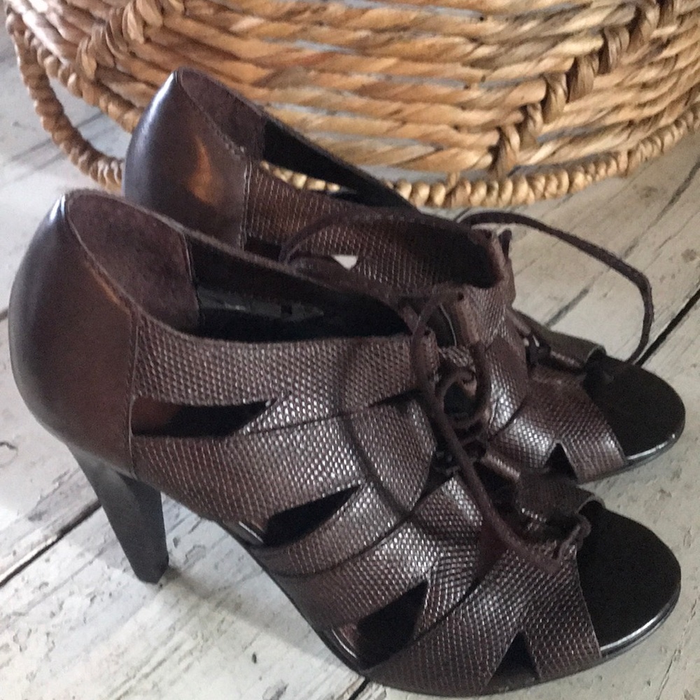 New Brown Lace Up (peep toe) Shoes